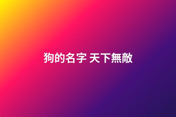 狗的名字 天下無敵